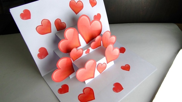 DIY 3 D Pop Up Card, Handmade Heart Card For Valentines