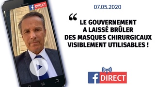 Le gouvernement a laissé brûler des masques chirurgicaux qui étaient visiblement utilisables !