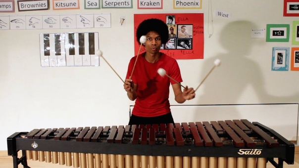 Super Mario Bros. on Marimba (with 4 Mallets) by Aaron De