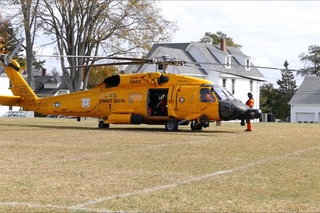 USCG MH-60T Jayhawk helicopter start-up and take-off