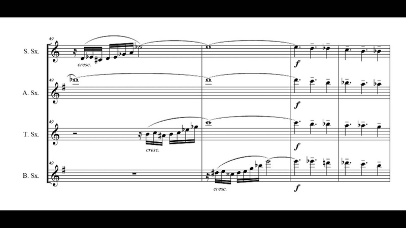 Bachiazzola for saxophone quartet (score on