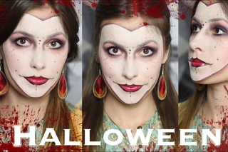 Простой и Быстрый Хэллоуин макияж Маска / Halloween Make-up