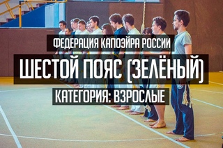 Взрослые: Шестой пояс (Зелёный) Федерация Капоэйра России Красноярского Края