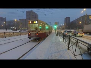 Трамвай “3054 по 21“ в СПб 13-***: ЛВС-86К 3054 по №21 ()