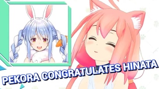Pekora congratulates Hinata on her 3 year anniversary!