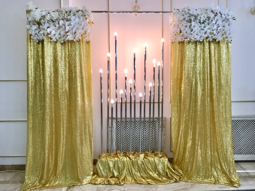 Оформление тканью фотозоны