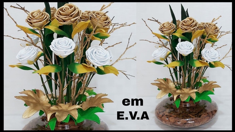 Arranjo de rosas em E. V. A sem