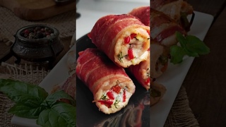 Куриные рулетики в беконе Для перекуса или Праздничного стола