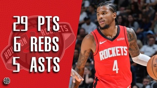 Jalen Green 29 pts 6 rebs 5 asts vs Spurs 24/25 season