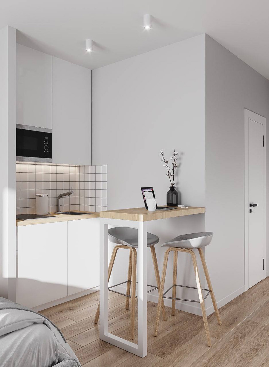 Две малогабаритные гостевые студии из однокомнатной квартиры 38,4 кв.