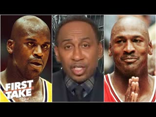 Stephen A. reacts to Shaq saying his 3-peat Lakers would have easily taken MJs Bulls | First Take