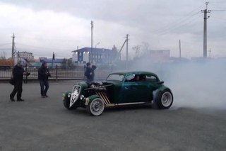 Прогрев резины Hot - Rod  Москвич 400
