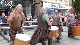 Bagpipes And Drums Music Of Best Scottish Tribal Bands City Centre Of Perth Perthshire Scotland
