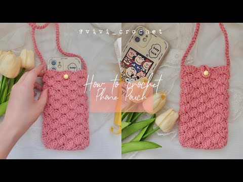 How to Crochet Simple Phone Pouch, Shell