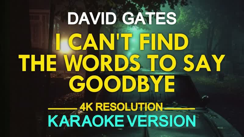 I CANT FIND THE WORDS TO SAY GOODBYE David Gates ( KARAOKE