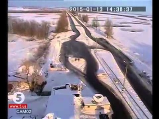 обстрел близ поста Волновахи 13 01 2015