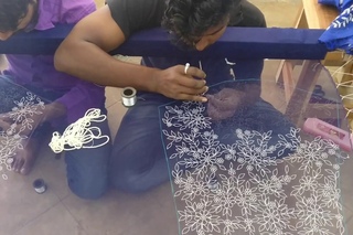 Intricate embroidery design for crop top