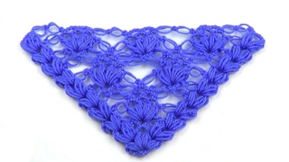 Узор для шали с соломоновыми петлями и пышными столбиками   Crochet pattern for shawls